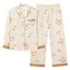 Pijama Feminino do Fabricante para Primavera e Outono, Cardigã com Mangas Longas tipo Algodão, Novo Modelo 2026, Conjunto de Homewear Floral de Alta Qualidade