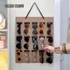 Bolsa de Armazenamento para Óculos com Múltiplos Compartimentos Dobrável Bolsa de Armazenamento para Óculos de Sol Bolsa de Armazenamento para Encaixe de Óculos Montada na Parede Bolsa Pendurada de Feltro