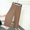 Pantalones Anchos Plisados de Primavera y Verano para Mujer Cintura Alta Adelgazantes Pantalones Casuales para Mujer Estilo Coreano Talla Grande Chifón Plisado Pantalones Negros hasta el Tobillo