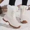 Botas de nieve de caña alta 2026, botas de esquí impermeables, transfronterizas, forradas de felpa para abrigar, botas de invierno para exteriores, modernas y versátiles, antideslizantes y engrosadas