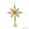 Estrella para la Punta del Árbol de Navidad Espolvoreada con Polvo Dorado Estrella Estéreo Adornos de Resorte Decoración para Fiesta Navideña Colgante de Estrella de Ocho Puntas Cortado