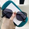 2024 Nueva Llegada Metal Redondo Montura Pequeña Lujo Ligero Gafas de Sol para Mujer Caperucita Roja Libro Moda Trendy Celebridad de Internet Gafas de Sol de Sombra