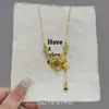 Novo Conjunto de Colar e Brincos de Raposa Dourada Estilo Chinês com Charme Oriental e Brincos de Tarraxa Raposa Feérica