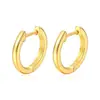 Venta Caliente Transfronteriza Pendientes de Cobre Chapados en Oro de 18K Estilo Japonés y Coreano, Simples y Elegantes Pendientes de Aro Lisos Geométricos Estilo Commuter para Mujer