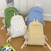 Mochila estilo ins coreano, nova, de alta aparência, estilo colegial com laço, para alunos do ensino fundamental II e médio, casual, leve, de grande capacidade
