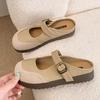 Zapatillas Ligeras de Moda con Suela Plana Baotou para Mujer Ropa de Exterior 2025 Nueva Primavera y Otoño Suela Suave Slip-on Zapatillas Medias Birkenen