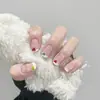 Adesivos de Nail Art Verão Cor Contrastante Coração Adesivos 3D Franceses Adesivos Fofos em Formato de Coração para Unhas Atacado com Suporte Adesivo