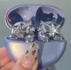 Clip de Oreja con Hebilla de Diamante Estrella Brillante Romántica para Mujeres Lujo Ligero Exquisito Moderno Diseño de Moda Temperamento Versátil Retro Hebilla Clip para Auriculares