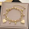 Centenas de Pulseiras Meichen Europeias e Americanas Ouro 18K Não Desbota Aço Titânio Femininas Simples e Versáteis Ins Personalizadas Moda Joias de Mão