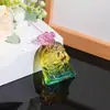 Enfeite de Saco de Dinheiro de Vidro, Saco de Paz e Fortuna de Vidro, Presente Atrator de Riqueza e Auspicioso, Decoração de Casa, Saco de Dinheiro de Cristal Amarelo