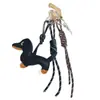 Colgante Perro Salchicha Serie Miu Colgante Bolsa Cuerda Tejida Estilo Pareja Encanto de Bolsa Llavero Lindo Senderismo Retro Ins