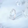 Anillo de Pareja Luminoso Mariposa Fantasía Original Plata de Ley 925 Esmalte de Estrella Goteo de Pegamento Anillo Diseño de Nicho Ins