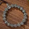 Pulsera Retro de Plata Tailandesa con Seis Caracteres Mantra y Cuentas de Buda, Moderna y Sencilla, Pulsera Trenzada con Sutra del Corazón Joyería para Hombres, Mujeres y Parejas