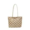 Bolsa tote grande de bolinhas transfronteiriça para mulheres, novo estilo de verão, bolsa de mão versátil e descontraída de linho, bolsa de ombro e de axila