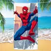 Toalla de playa Marvel Spider-Man de exportación transfronteriza, microfibra ultrafina, doble cara, absorbente, toalla de baño de playa de dibujos animados para niños