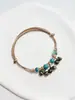 Pulsera de Cerámica Jingdezhen Nueva Pulsera de Cerámica Estilo Chino Joyería Hecha a Mano Cuerda Estilo Tíbet Puesto de Pulseras Jingdezhen