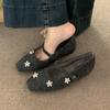 Sapatos Peludos Retrô Franceses para Mulheres, Roupa de Inverno para Exterior, Sapatilhas de Veludo, Sapatos Quentes de Algodão, Sapatos Mary Jane que Aumentam a Altura para a Brisa da Noite para Mulheres