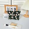 Novo estilo bordado Daisy Cosmetic Bag portátil Travel Storage Bag bolsa de embreagem feminina simples de grande capacidade