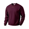Moletom Masculino Casual Oversize Cor Sólida Gola Redonda com Logo de Silicone, Veludo Adicionado, Pesado, Solto, Europeu e Americano, Outono e Inverno