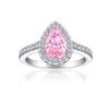 925 prata esterlina 1.5ct gota- em forma de anel de pedras preciosas de luxo de alta qualidade 8a zircão cor tesouro 6*9 alto carbono diamante anel feminino