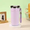 Taza de café de acero inoxidable 316, fresca y simple, taza térmica, alto valor estético, diseño exquisito con asa, vaso de agua con popote de doble uso