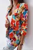 2023 nuevo comercio exterior transfronterizo Amazon abrigo de primavera estampado colorido traje pequeño manga larga ropa para mujer