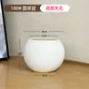 Maceta de plástico imitación piedra tamaño grande para el hogar estilo lujo ligero de alta gama color crema sala de estar oficina planta verde grande forma de bola redonda