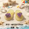 Chanclas de Frutas con Purpurina de Dibujos Animados Accesorios de Resina Llaveros Manuales de Pegamento de Crema Pinzas para el Cabello Parches Materiales Decorativos