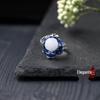 Ayeryuan Moda Nacional Vintage Antigo Esmalte Gotejante Design de Dossel de Lótus Senso de Design Nicho Imitação Hetian Jade Anel de Jade