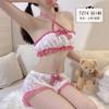 Fantasía nuevo sexy dulce con cordones gasa Pijama dividido puro want top tubo shorts transparentes traje sexy para casa