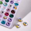 Taladro de Uñas Forma Ovalada de Huevo Huevo de Paloma Super Brillante K9 Vidrio Brillante Cristal Transparente Forma Puntiaguda Joyería para Uñas