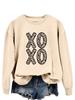 Amazon eBay estación independiente XO XO estampado de leopardo estampado de letras nuevo cuello redondo primavera y otoño suéter combinable para mujer