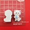 Serie de Gatitos Blancos con Temática de Comida Lindos de Dibujos Animados Accesorios de Resina DIY Pasadores Decoraciones para Fundas de Teléfono Materiales