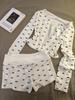 Pijama Feminino com Bojo Alças para Verão 2025 Novo Estilo Coreano plus size Roupa de Casa Spice Girl Ajuste Slim terno