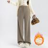 7301B/7301C Pantalones Anchos de Maternidad Estilo Nuevo con Cordón, Pantalones Rectos de Lana Ártica para Exteriores, Pantalones Largos Casuales de Corte Holgado