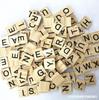 100 Piezas/Paquete Cuadrados de Manualidades de Madera 26 Letras Inglesas/Ortografía y Reconocimiento de Letras Diy Piezas de Madera Bloques de Madera Impresos