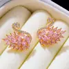 Pendientes de Cisne de Plata 925 Elegantes Accesibles Lujo Micro-pavimentados con Circonita Exquisitos Moda Simples Versátiles Pendientes de Aguja de Plata Pendientes