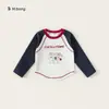 Conjunto de ropa infantil Bangxuan Huzhou Zhili: Camiseta de manga raglán ajustada y pantalones jogger cargo, conjunto de dos piezas para niñas, moderno