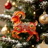Adornos navideños de árbol de Navidad rojos de acrílico lindos transfronterizos con diseños de ovejas