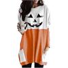 Amazon Wish2022 Otoño e Invierno Nuevo Calabaza Halloween Bolsillo Vestido de Manga Larga Transfronterizo Línea A Manga Larga