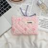 43162 Bolsa de Armazenamento de Toalhas para Tia de Algodão Acolchoado Floral Portátil Grande Capacidade Fofa Macia Bolsa Vermelha para Troca