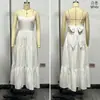 8 cores, popular nos mercados europeu e americano, vestido feminino sem costas com amarração no pescoço, saia em camadas, detalhe de amarrar e um grande laço na cintura, qualidade de exportação