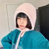 Celebridade da Internet Blogger Imitação Veludo de Visão Strap Chapéu de Ponto para Mulheres Outono e Inverno Quente Proteção para Ouvidos à Prova de Vento Puxar Gorro de Lã Versátil