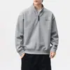 Sudadera de hombre con cuello alto y media cremallera, nuevo estilo de otoño, camiseta estampada simple, top holgado versátil de moda, al por mayor