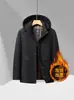 Parka de Terciopelo Dorado de Visón Estilo Nuevo de Invierno Ropa de Papá Chaqueta Gruesa de Terciopelo para Hombres de Mediana Edad y Mayores Abrigo de Algodón