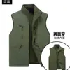 Colete Transfronteiriço M-6XL Outono e Inverno para Homens, Casual com Forro de Fleece, Espessado, Gola Alta, Múltiplos Bolsos, Roupa de Trabalho para Fotografia ao Ar Livre e Pesca
