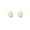 Exquisitos Aretes de Diamantes Micro-Incustados para Mujer, Estilo Coreano, Nicho, Sencillos, Compactos, Aretes con Forma de Diamante, Gama Alta, Elegantes, Aretes de Celebridad de Internet