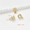 Cuentas de circonita micro-engastadas de oro real chapado en cobre de 18k, cuentas redondas colgantes individuales, cuentas de tubo, accesorios de cuentas para pulsera collar hecho a mano DIY