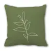 Fronha de Almofada Personalizada Estilo Ins Moderno Verde Transfronteiriça Florais Abstratos Capa de Almofada para Sofá de Casa