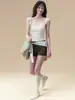 Chaleco Deportivo de Verano, Color Sólido, Versátil, Corte Ajustado, Ropa Interior para Mujer, Top de Tirantes, Ropa Exterior, Ropa de Yoga, Pantalones Cortos Base, Conjunto de Fitness